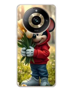 Чехол для Realme 11 Pro 5G с картинкой «Микки с тюльпанами»