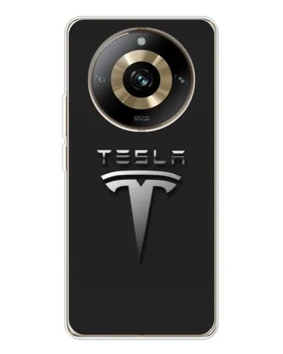 Чехол для Realme 11 Pro 5G с картинкой «Стальной логотип Tesla»