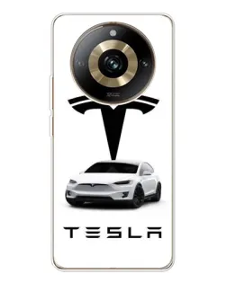 Чехол для Realme 11 Pro 5G с картинкой «Tesla White Style» Чехол для Realme 11 Pro 5G с картинкой «Tesla White Style»