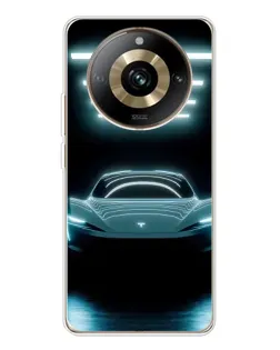 Чехол для Realme 11 Pro 5G с картинкой «Tesla в неоне» Чехол для Realme 11 Pro 5G с картинкой «Tesla в неоне»