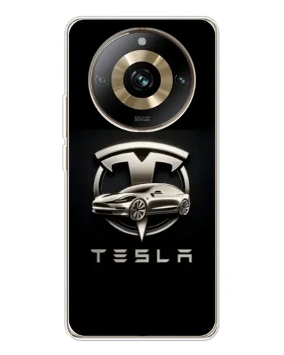 Чехол для Realme 11 Pro 5G с картинкой «Tesla — серебристое авто»