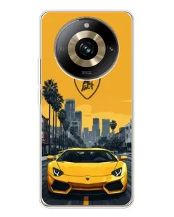 Чехол для Realme 11 Pro 5G с картинкой «Желтый Lamborghini город»