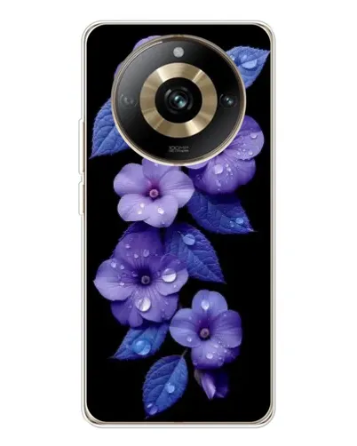 Чехол для Realme 11 Pro 5G с картинкой «Фиолетовые цветы с росою» Чехол для Realme 11 Pro 5G с картинкой «Фиолетовые цветы с росою»