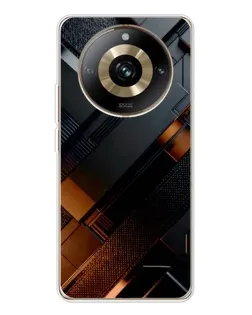 Чехол для Realme 11 Pro 5G с картинкой «Черные геометрические блоки»