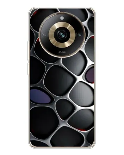 Чехол для Realme 11 Pro 5G с картинкой «Объемная темная решетка»
