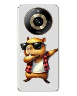Чехол для Realme 11 Pro 5G с картинкой «Капибара рэпер даб»