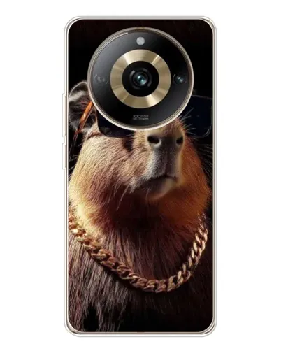 Чехол для Realme 11 Pro 5G с картинкой «Капибара золотая цепь»