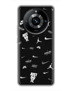 Чехол для Realme 11 Pro Plus с картинкой «Nike Black Pattern»