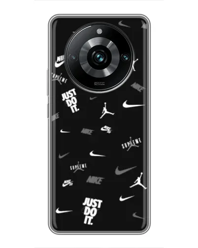 Чехол для Realme 11 Pro Plus с картинкой «Nike Black Pattern» Чехол для Realme 11 Pro Plus с картинкой «Nike Black Pattern»