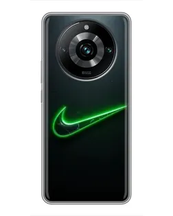 Чохол для Realme 11 Pro Plus з картинкою «Неоновий контур Nike» Чохол для Realme 11 Pro Plus з картинкою «Неоновий контур Nike»