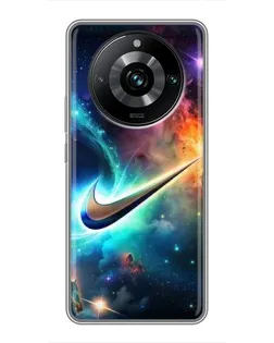 Чохол для Realme 11 Pro Plus з картинкою «Космічний Nike Swoosh»