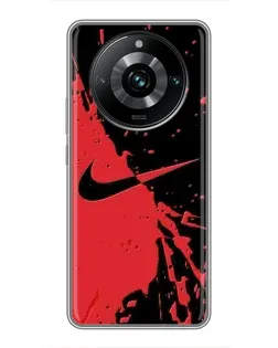 Чохол для Realme 11 Pro Plus з картинкою «Червоні бризки Nike»