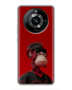 Чехол для Realme 11 Pro Plus с картинкой «Bored Ape в красном»