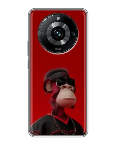 Чехол для Realme 11 Pro Plus с картинкой «Bored Ape в красном»