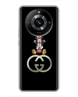 Чехол для Realme 11 Pro Plus с картинкой «Минни Маус на лого»