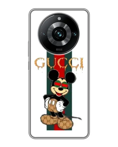 Чехол для Realme 11 Pro Plus с картинкой «Микки Маус Gucci — полосы»