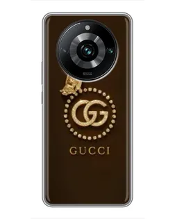 Чехол для Realme 11 Pro Plus с картинкой «Gucci — золотая бабочка»