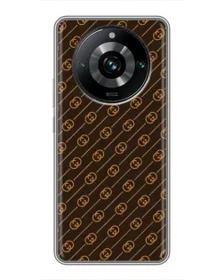 Чехол для Realme 11 Pro Plus с картинкой «Gucci — золотые диагонали»