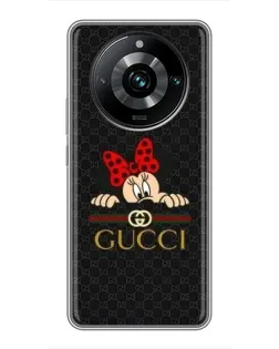 Чехол для Realme 11 Pro Plus с картинкой «Минни Маус Gucci — черный»