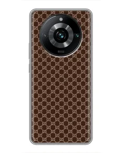 Чохол для Realme 11 Pro Plus з картинкою «Gucci — шоколадна сітка» Чохол для Realme 11 Pro Plus з картинкою «Gucci — шоколадна сітка»