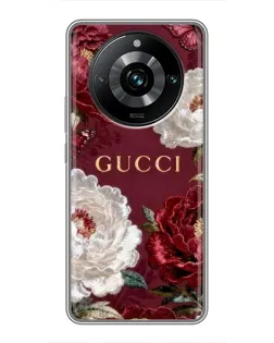 Чохол для Realme 11 Pro Plus з картинкою «Gucci — бордові троянди» Чохол для Realme 11 Pro Plus з картинкою «Gucci — бордові троянди»