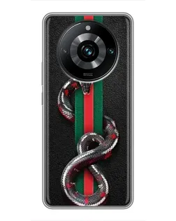 Чохол для Realme 11 Pro Plus з картинкою «Gucci — змія на смузі» Чохол для Realme 11 Pro Plus з картинкою «Gucci — змія на смузі»