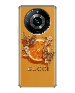 Чохол для Realme 11 Pro Plus з картинкою «Gucci — золоті метелики» Чохол для Realme 11 Pro Plus з картинкою «Gucci — золоті метелики»