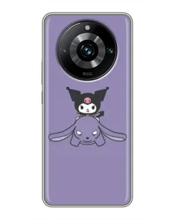 Чехол для Realme 11 Pro Plus с картинкой «Kuromi на лиловом фоне»