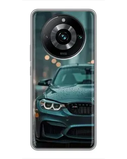 Чехол для Realme 11 Pro Plus с картинкой «BMW в огнях города»
