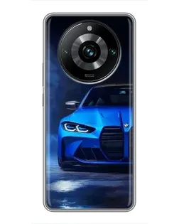 Чехол для Realme 11 Pro Plus с картинкой «Голубая BMW M4»