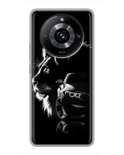 Чехол для Realme 11 Pro Plus с картинкой «BMW и лев»