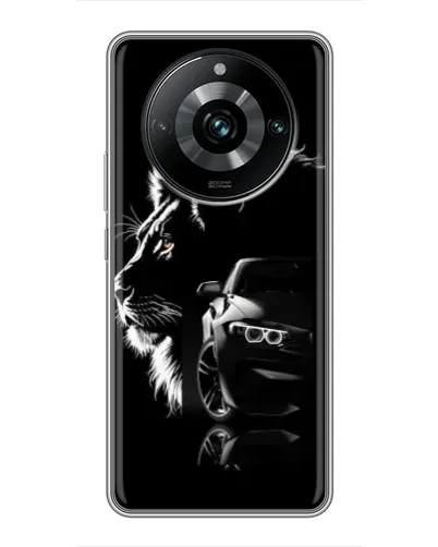 Чехол для Realme 11 Pro Plus с картинкой «BMW и лев»