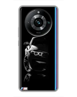 Чехол для Realme 11 Pro Plus с картинкой «Силуэт BMW в темноте»