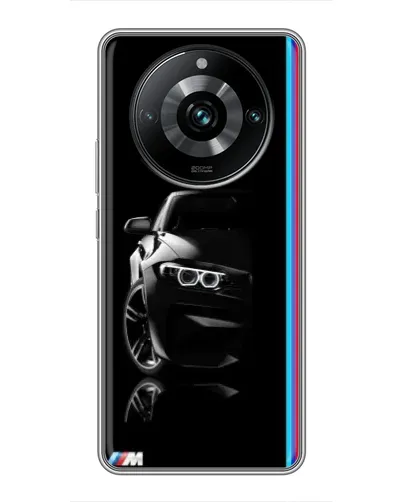 Чехол для Realme 11 Pro Plus с картинкой «Силуэт BMW в темноте»