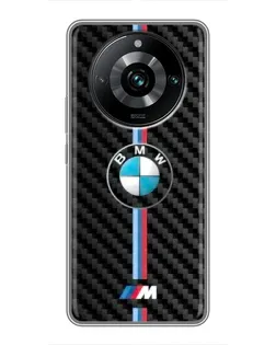 Чехол для Realme 11 Pro Plus с картинкой «Эмблема BMW и карбон»