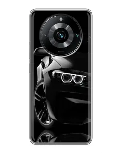 Чехол для Realme 11 Pro Plus с картинкой «Черная BMW — профиль»