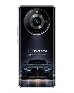 Чехол для Realme 11 Pro Plus с картинкой «BMW сквозь ночной город»