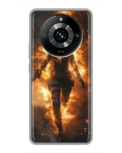 Чехол для Realme 11 Pro Plus с картинкой «BMW — скорость в дожде»