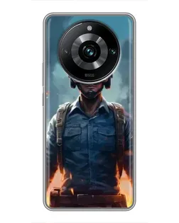 Чехол для Realme 11 Pro Plus с картинкой «PUBG — реалистичный герой»