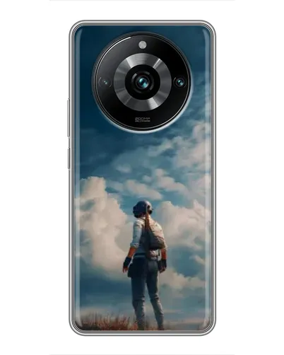 Чехол для Realme 11 Pro Plus с картинкой «Герой PUBG на скале»