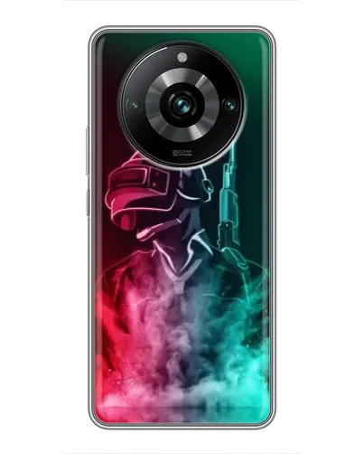 Чехол для Realme 11 Pro Plus с картинкой «PUBG — огненный воин»