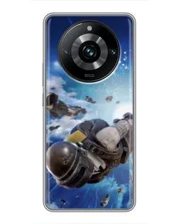Чехол для Realme 11 Pro Plus с картинкой «Десант PUBG — прыжок»