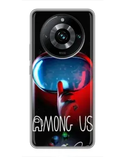 Чохол для Realme 11 Pro Plus з картинкою «Червоний імпостер — макро»