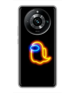 Чохол для Realme 11 Pro Plus з картинкою «Among Us неонове сяйво»