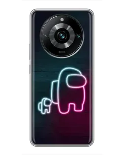 Чохол для Realme 11 Pro Plus з картинкою «Among Us неон-арт»