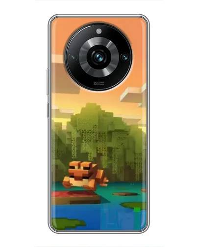 Чохол для Realme 11 Pro Plus з картинкою «Майнкрафт захід сонця»
