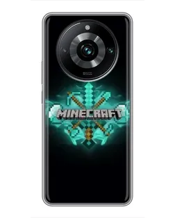 Чохол для Realme 11 Pro Plus з картинкою «Minecraft Diamond лого»