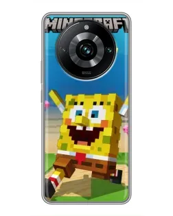 Чохол для Realme 11 Pro Plus з картинкою «Губка Боб Minecraft»