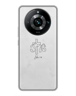 Чехол для Realme 11 Pro Plus с картинкой «Иоанна 3:16 Крест»