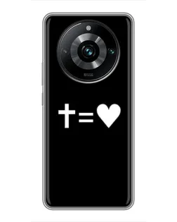 Чехол для Realme 11 Pro Plus с картинкой «Крест и Сердце»